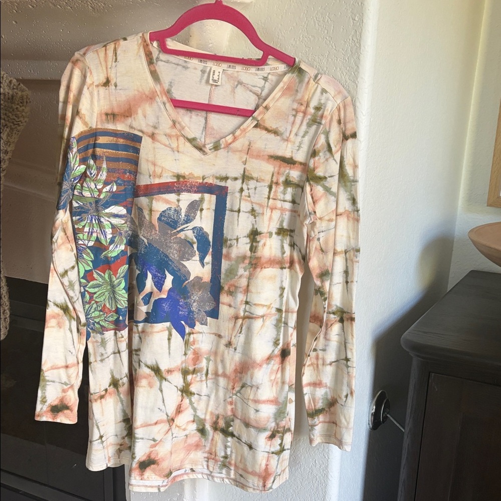 Women's Multicolor Long Sleeve Top